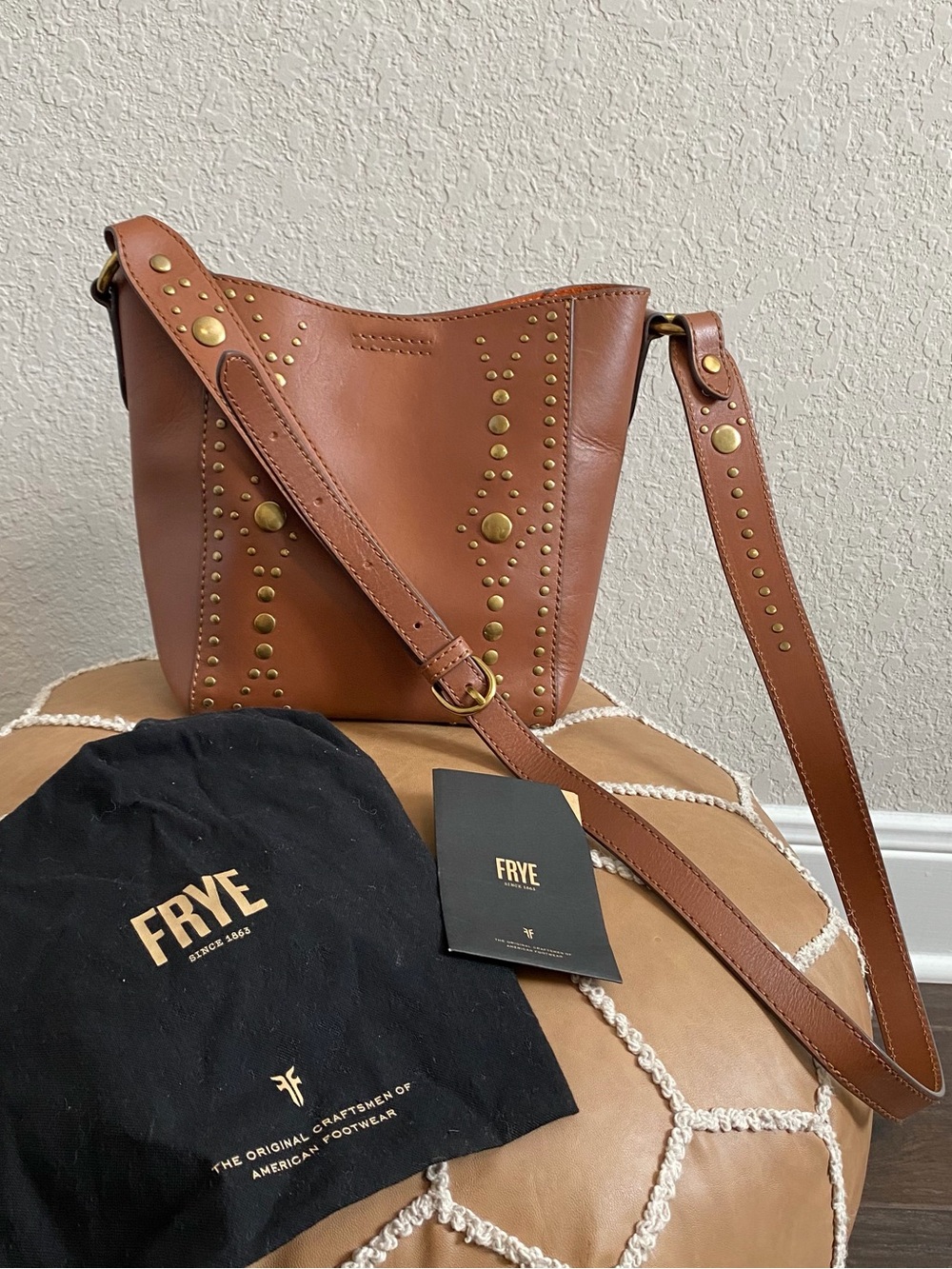 FRYE Harness Studded Bucket Handbag